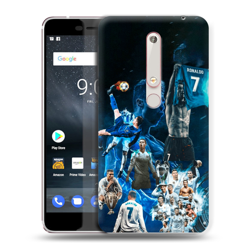 Пластиковый чехол на Nokia 6 (2018) с принтом Реал Роналдо Пластиковый чехол на Nokia 6 (2018) с принтом Реал Роналдо