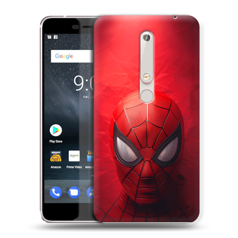 Пластиковый чехол на Nokia 6 (2018) с принтом Spiderman Человек паук Пластиковый чехол на Nokia 6 (2018) с принтом Spiderman Человек паук