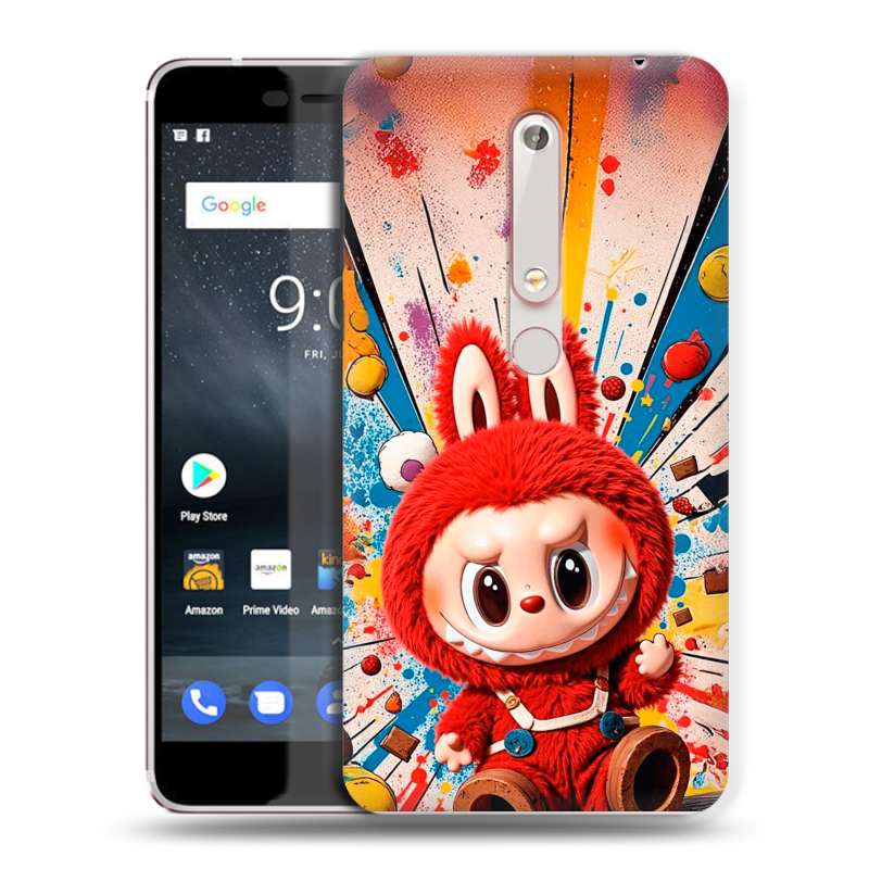 Пластиковый чехол на Nokia 6 (2018) с принтом Labubu Лабубу Пластиковый чехол на Nokia 6 (2018) с принтом Labubu Лабубу