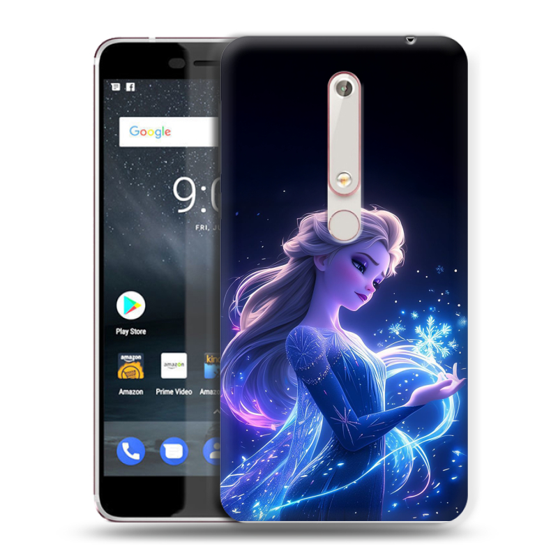 Пластиковый чехол на Nokia 6 (2018) с принтом Холодное сердце Frozen Пластиковый чехол на Nokia 6 (2018) с принтом Холодное сердце Frozen