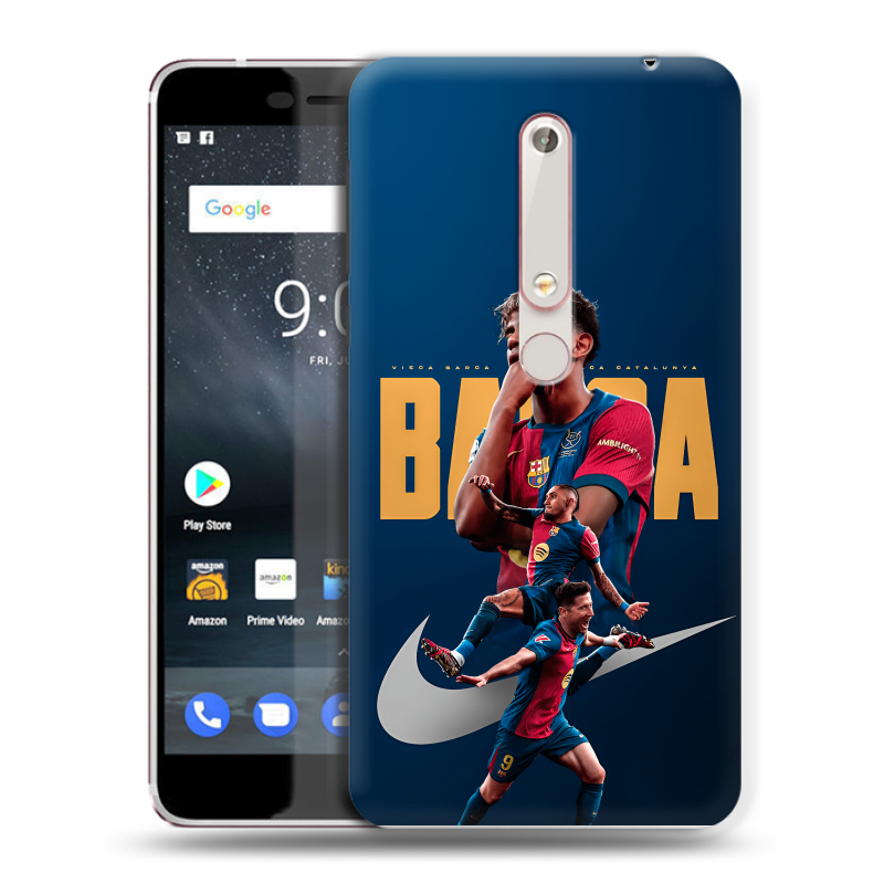 Пластиковый чехол на Nokia 6 (2018) с принтом Барселона Barca Yamal Пластиковый чехол на Nokia 6 (2018) с принтом Барселона Barca Yamal