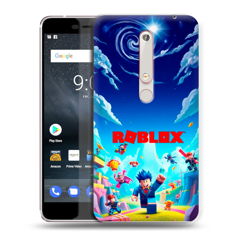 Пластиковый чехол на Nokia 6 (2018) с принтом Roblox Роблокс Пластиковый чехол на Nokia 6 (2018) с принтом Roblox Роблокс