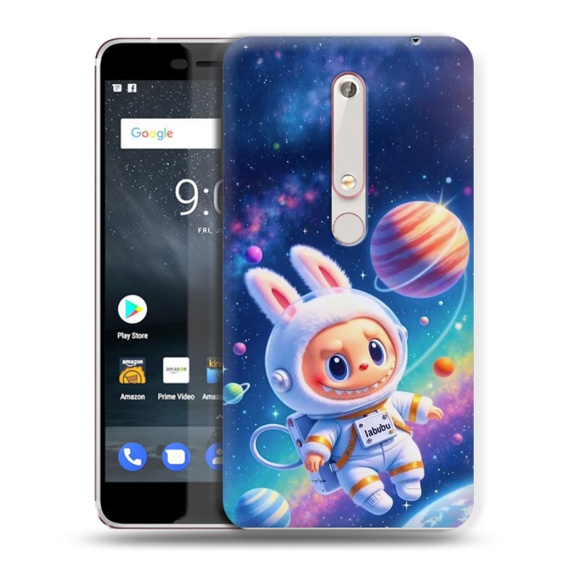 Пластиковый чехол на Nokia 6 (2018) с принтом Labubu Лабубу Пластиковый чехол на Nokia 6 (2018) с принтом Labubu Лабубу