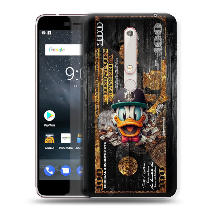 Пластиковый чехол на Nokia 6 (2018) с принтом Дональд Дак Доллар Пластиковый чехол на Nokia 6 (2018) с принтом Дональд Дак Доллар