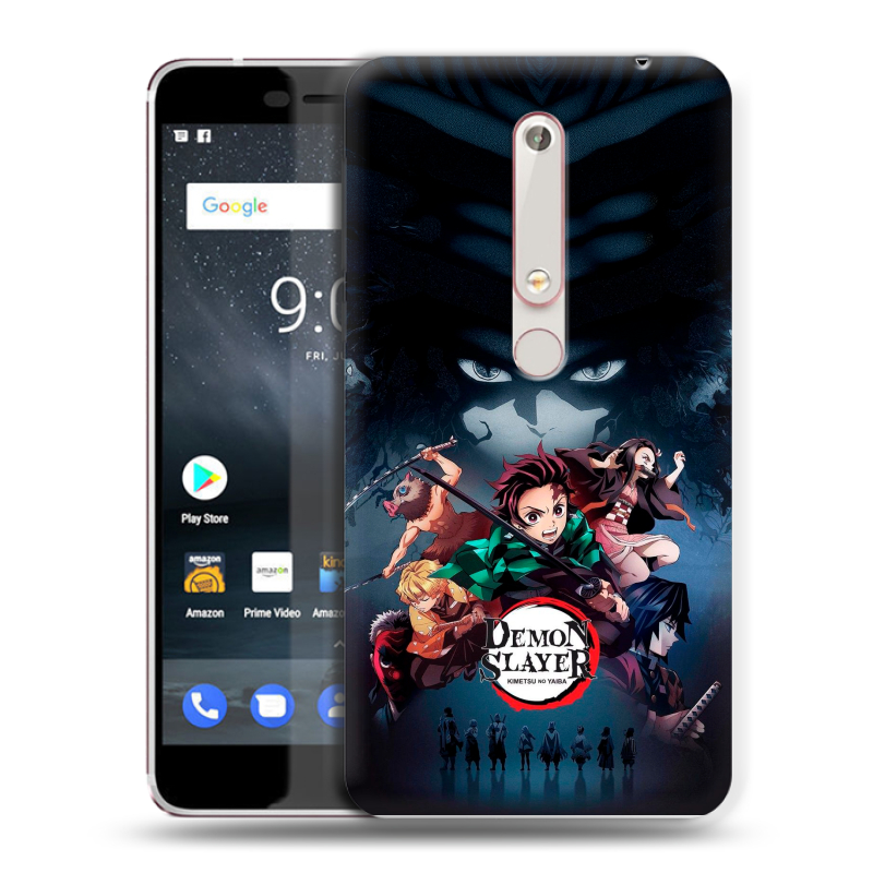 Пластиковый чехол на Nokia 6 (2018) с принтом Demon Slayer Клинок рассекающий демонов Пластиковый чехол на Nokia 6 (2018) с принтом Demon Slayer Клинок рассекающий демонов