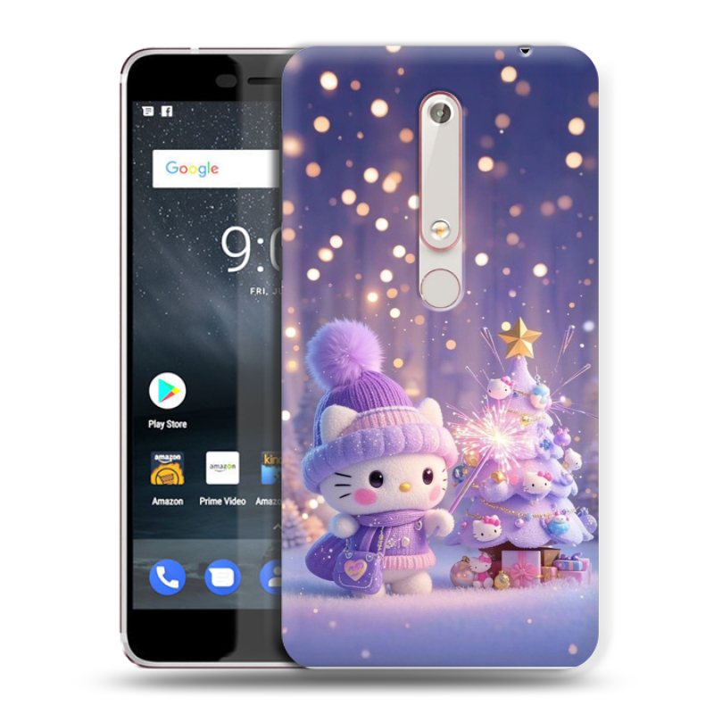 Пластиковый чехол на Nokia 6 (2018) с принтом Новый год Пластиковый чехол на Nokia 6 (2018) с принтом Новый год