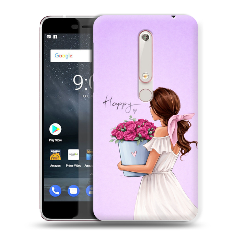 Пластиковый чехол на Nokia 6 (2018) с принтом женский Пластиковый чехол на Nokia 6 (2018) с принтом женский