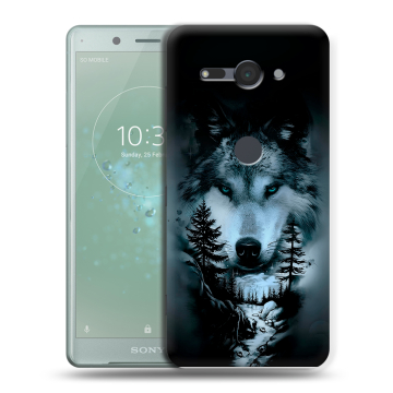 Силиконовый чехол на Sony Xperia XZ2 Compact с принтом Лесной волк Силиконовый чехол на Sony Xperia XZ2 Compact с принтом Лесной волк