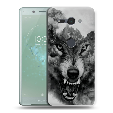 Силиконовый чехол на Sony Xperia XZ2 Compact с принтом Волк Силиконовый чехол на Sony Xperia XZ2 Compact с принтом Волк