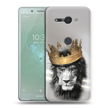 Силиконовый чехол на Sony Xperia XZ2 Compact с принтом Лев с короной Силиконовый чехол на Sony Xperia XZ2 Compact с принтом Лев с короной