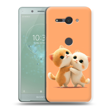 Силиконовый чехол на Sony Xperia XZ2 Compact с принтом Милые котики Силиконовый чехол на Sony Xperia XZ2 Compact с принтом Милые котики