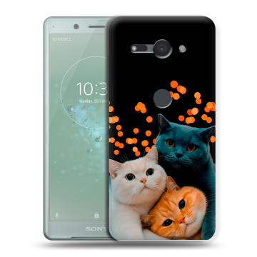 Силиконовый чехол на Sony Xperia XZ2 Compact с принтом Кошки Силиконовый чехол на Sony Xperia XZ2 Compact с принтом Кошки
