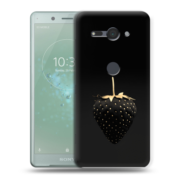 Силиконовый чехол на Sony Xperia XZ2 Compact с принтом Черная клубника Силиконовый чехол на Sony Xperia XZ2 Compact с принтом Черная клубника