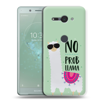 Силиконовый чехол на Sony Xperia XZ2 Compact с принтом Лама Силиконовый чехол на Sony Xperia XZ2 Compact с принтом Лама