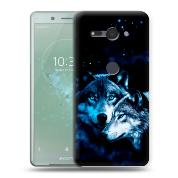 Силиконовый чехол на Sony Xperia XZ2 Compact с принтом Волки Силиконовый чехол на Sony Xperia XZ2 Compact с принтом Волки