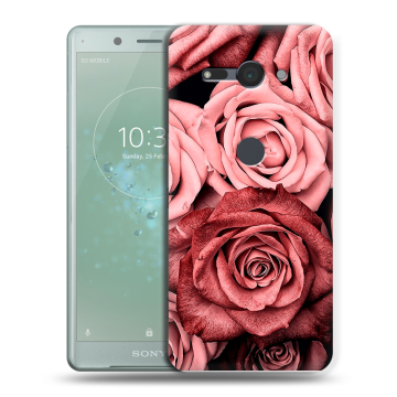 Силиконовый чехол на Sony Xperia XZ2 Compact с принтом Цветы розы Силиконовый чехол на Sony Xperia XZ2 Compact с принтом Цветы розы