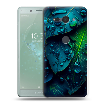 Силиконовый чехол на Sony Xperia XZ2 Compact с принтом Листья Силиконовый чехол на Sony Xperia XZ2 Compact с принтом Листья