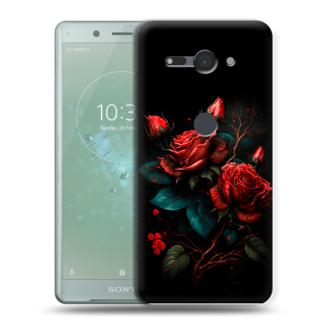 Силиконовый чехол на Sony Xperia XZ2 Compact с принтом Розы красные