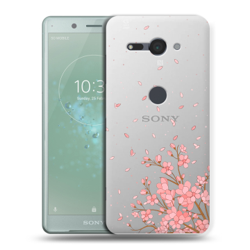 Силиконовый чехол на Sony Xperia XZ2 Compact с принтом Ветка сакуры Силиконовый чехол на Sony Xperia XZ2 Compact с принтом Ветка сакуры