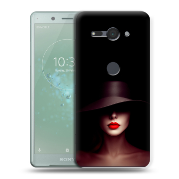 Силиконовый чехол на Sony Xperia XZ2 Compact с принтом Девушка в шляпе Силиконовый чехол на Sony Xperia XZ2 Compact с принтом Девушка в шляпе