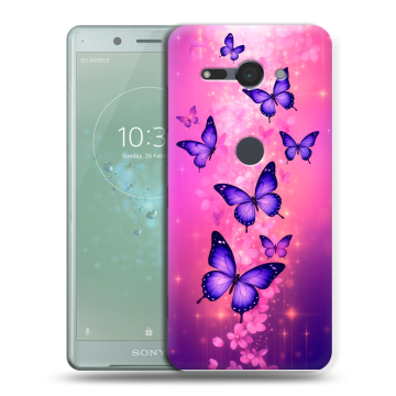 Силиконовый чехол на Sony Xperia XZ2 Compact с принтом Бабочки Силиконовый чехол на Sony Xperia XZ2 Compact с принтом Бабочки