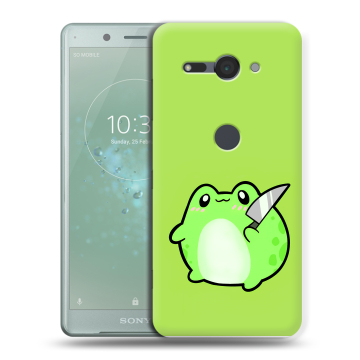 Силиконовый чехол на Sony Xperia XZ2 Compact с принтом Лягушенок Силиконовый чехол на Sony Xperia XZ2 Compact с принтом Лягушенок
