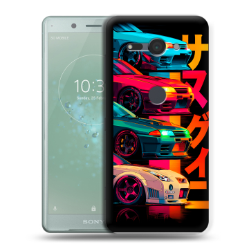 Силиконовый чехол на Sony Xperia XZ2 Compact с принтом Гоночные машины