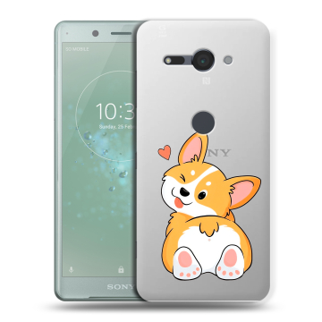Силиконовый чехол на Sony Xperia XZ2 Compact с принтом Корги Силиконовый чехол на Sony Xperia XZ2 Compact с принтом Корги