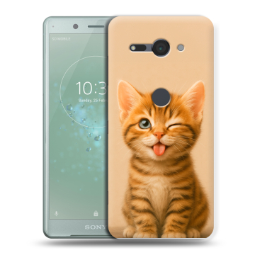 Силиконовый чехол на Sony Xperia XZ2 Compact с принтом котенок Силиконовый чехол на Sony Xperia XZ2 Compact с принтом котенок