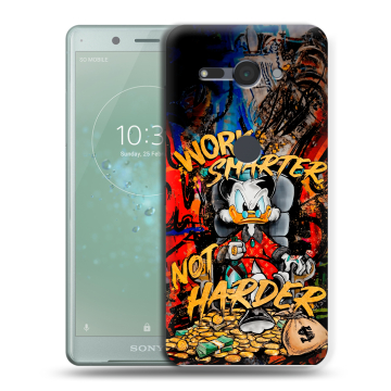 Силиконовый чехол на Sony Xperia XZ2 Compact с принтом Дональд Дак Деньги