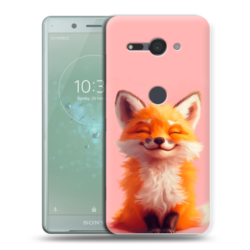 Силиконовый чехол на Sony Xperia XZ2 Compact с принтом милая лиса Силиконовый чехол на Sony Xperia XZ2 Compact с принтом милая лиса