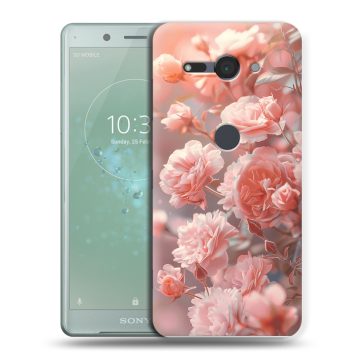 Силиконовый чехол на Sony Xperia XZ2 Compact с принтом Розовые розы Силиконовый чехол на Sony Xperia XZ2 Compact с принтом Розовые розы