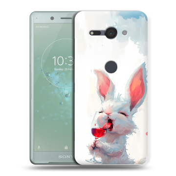 Силиконовый чехол на Sony Xperia XZ2 Compact с принтом кролик зайчик Силиконовый чехол на Sony Xperia XZ2 Compact с принтом кролик зайчик