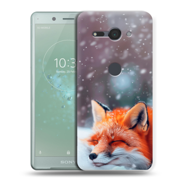 Силиконовый чехол на Sony Xperia XZ2 Compact с принтом лиса Силиконовый чехол на Sony Xperia XZ2 Compact с принтом лиса