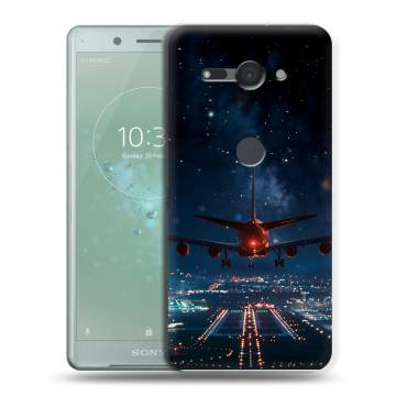 Силиконовый чехол на Sony Xperia XZ2 Compact с принтом самолет Силиконовый чехол на Sony Xperia XZ2 Compact с принтом самолет