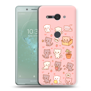 Силиконовый чехол на Sony Xperia XZ2 Compact с принтом Hello Kitty Хелоу Кити