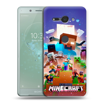 Силиконовый чехол на Sony Xperia XZ2 Compact с принтом Майнкрафт Minecraft Силиконовый чехол на Sony Xperia XZ2 Compact с принтом Майнкрафт Minecraft