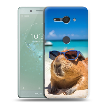 Силиконовый чехол на Sony Xperia XZ2 Compact с принтом Капибара