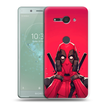 Силиконовый чехол на Sony Xperia XZ2 Compact с принтом Дедпул Deadpool