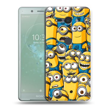 Силиконовый чехол на Sony Xperia XZ2 Compact с принтом Миньоны