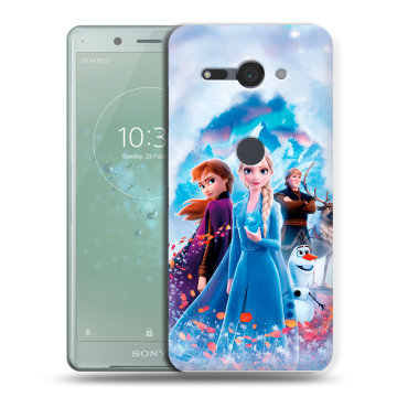 Силиконовый чехол на Sony Xperia XZ2 Compact с принтом Холодное сердце Frozen