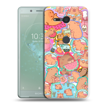 Силиконовый чехол на Sony Xperia XZ2 Compact с принтом капибары