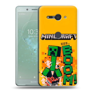 Силиконовый чехол на Sony Xperia XZ2 Compact с принтом Майнкрафт Minecraft Силиконовый чехол на Sony Xperia XZ2 Compact с принтом Майнкрафт Minecraft
