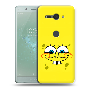 Силиконовый чехол на Sony Xperia XZ2 Compact с принтом спанчбоб спанч боб Силиконовый чехол на Sony Xperia XZ2 Compact с принтом спанчбоб спанч боб