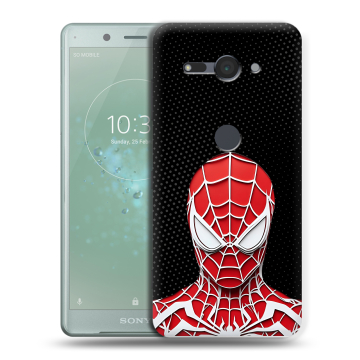 Силиконовый чехол на Sony Xperia XZ2 Compact с принтом человек паук spiderman