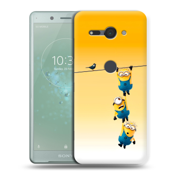 Силиконовый чехол на Sony Xperia XZ2 Compact с принтом Миньоны Силиконовый чехол на Sony Xperia XZ2 Compact с принтом Миньоны