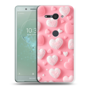 Силиконовый чехол на Sony Xperia XZ2 Compact с принтом Сердечки