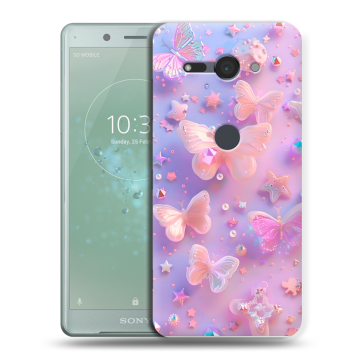 Силиконовый чехол на Sony Xperia XZ2 Compact с принтом Бабочки Силиконовый чехол на Sony Xperia XZ2 Compact с принтом Бабочки