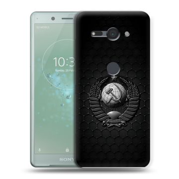 Силиконовый чехол на Sony Xperia XZ2 Compact с принтом Герб Флаг СССР Силиконовый чехол на Sony Xperia XZ2 Compact с принтом Герб Флаг СССР