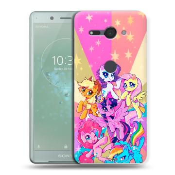 Силиконовый чехол на Sony Xperia XZ2 Compact с принтом My little pony Дружба чудо